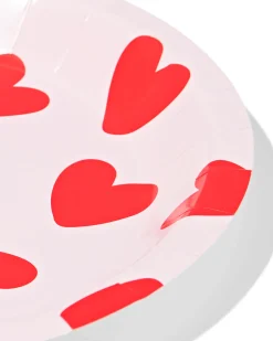 gebaksbordjes ⌀15.5cm papier hartjes - 8 stuks