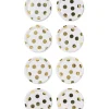 gebaksbordjes ⌀17.5cm papier stippen goud - 8 stuks