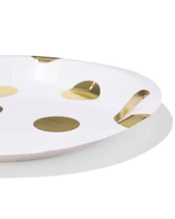 gebaksbordjes ⌀17.5cm papier stippen goud - 8 stuks