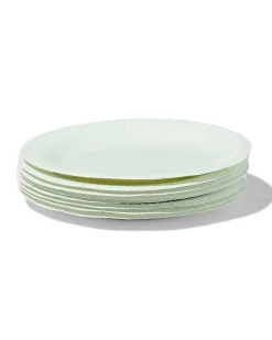 gebaksbordjes karton Ø17.5cm blauw - 8 stuks