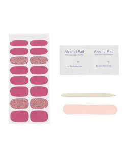 gellak nagelstickers roze - 16 stuks