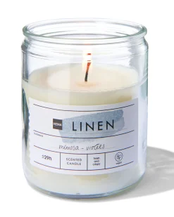 geurkaars in glas Ø6.5 linen
