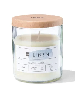 geurkaars in glas Ø6.5 linen
