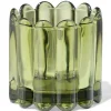glas voor geurkaars ⌀8x8cm ribbel donkergroen