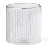 glas voor geurkaars ⌀6.5x6.5cm ribbel transparant