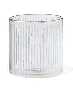 glas voor geurkaars ⌀6.5x6.5cm ribbel transparant