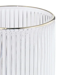 glas voor geurkaars ⌀6.5x6.5cm ribbel transparant