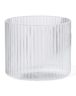 glas voor geurkaars ⌀10x8.5cm ribbel transparant