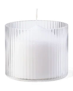 glas voor geurkaars ⌀10x8.5cm ribbel transparant