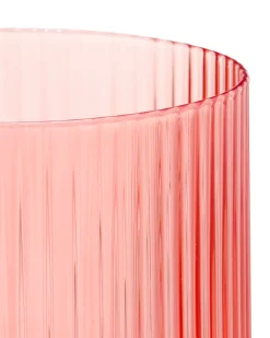 glas voor geurkaars ⌀10x8.5cm ribbel oranje
