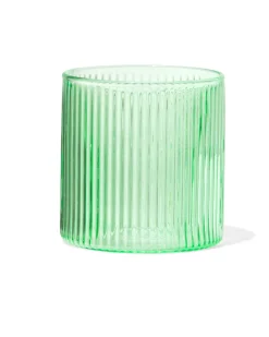 glas voor geurkaars ⌀6.5x6.5cm ribbel groen