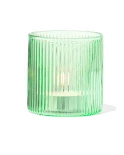 glas voor geurkaars ⌀6.5x6.5cm ribbel groen
