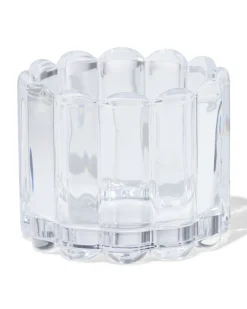glas voor geurkaars ⌀12x10cm ribbel transparant