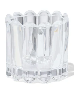 glas voor geurkaars ⌀8x8cm ribbel transparant