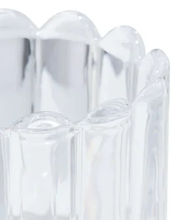 glas voor geurkaars ⌀8x8cm ribbel transparant