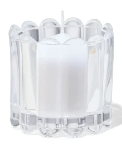 glas voor geurkaars ⌀8x8cm ribbel transparant