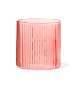glas voor geurkaars ⌀6.5x6.5cm ribbel oranje