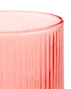 glas voor geurkaars ⌀6.5x6.5cm ribbel oranje