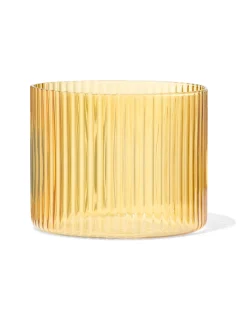 glas voor geurkaars ⌀10x8.5cm ribbel geel