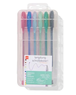 glitter gelpennen - 12 stuks