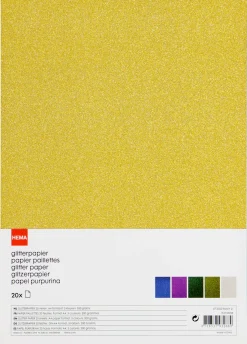 glitterpapier A4 - 20 stuks