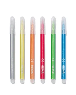 glitterstiften - 6 stuks
