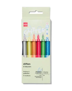 glitterstiften - 6 stuks
