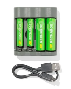 GP batterij lader met 4 AA batterijen