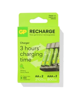 GP batterij lader met 4 AA batterijen