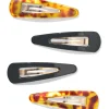 haarclips 2.5cm tortoise zwart - 4 stuks