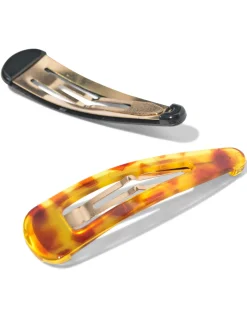 haarclips 2.5cm tortoise zwart - 4 stuks