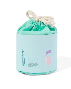 herbruikbare gezichtsreinigingsdoekjes met was- en bewaarzakje 8cm - 4 stuks