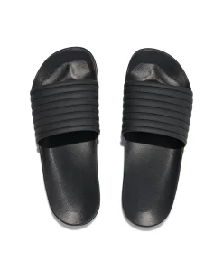 heren badslippers met ribbelband zwart