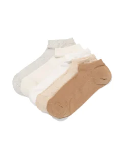 heren enkelsokken mesh - 5 paar beige