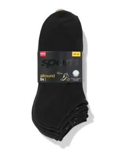 heren enkelsokken sport - 5 paar zwart