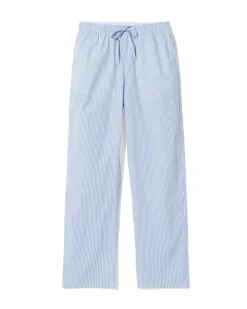 heren pyjamabroek Pepijn regular fit poplin strepen gebroken wit