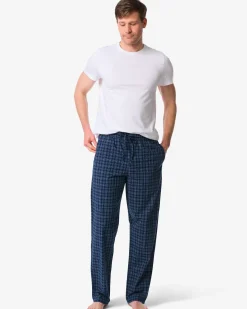 heren pyjamabroek regular fit ruit donkerblauw