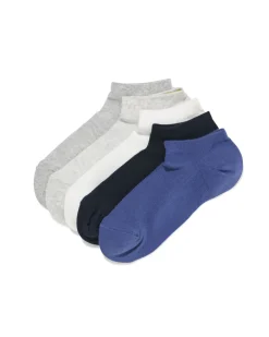 heren sokken met katoen mesh - 5 paar donkerblauw