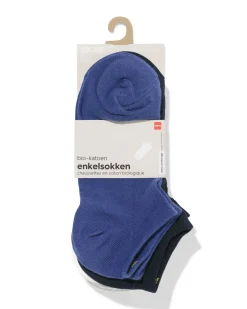 heren sokken met katoen mesh - 5 paar donkerblauw