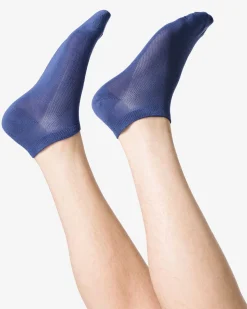 heren sokken met katoen mesh - 5 paar donkerblauw