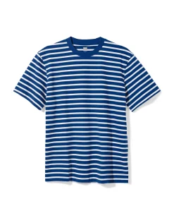heren T-shirt Elias relaxed fit strepen blauw