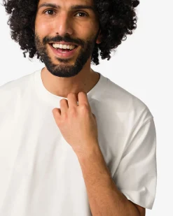 heren T-shirt Elias relaxed fit gebroken wit
