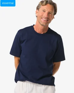 heren T-shirt Elias relaxed fit donkerblauw