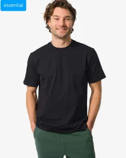 heren T-shirt Elias relaxed fit zwart
