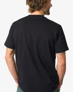 heren T-shirt Elias relaxed fit zwart