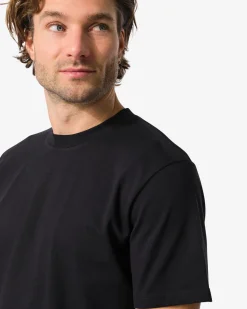 heren T-shirt Elias relaxed fit zwart