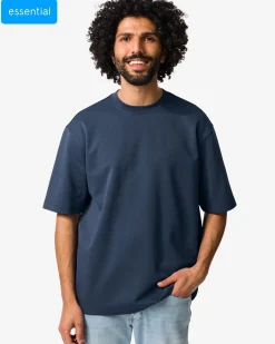 heren T-shirt Job oversized fit donkerblauw