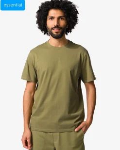 heren T-shirt regular fit middengroen