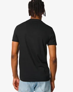 heren t-shirt regular fit o-hals - 2 stuks zwart