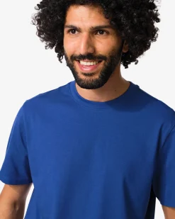 heren T-shirt regular fit felblauw